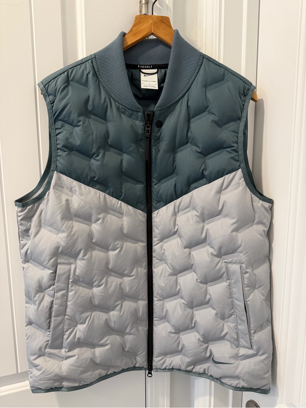 Nike Golf Therma-FIT ADV Quilted Vest - Slate Blue & Heather Gray
